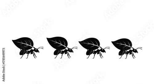 Teamwork makes the dream work ants carrying leaves collaboration