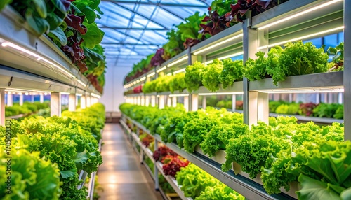 Hydroponic Lettuce Farm  Modern Sustainable Agriculture  Fresh Vegetables.