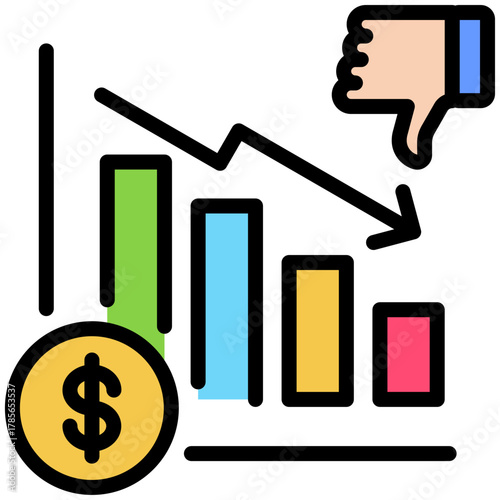 Disadvantage icon isolated on white background. vector illustration icon for business to consumer