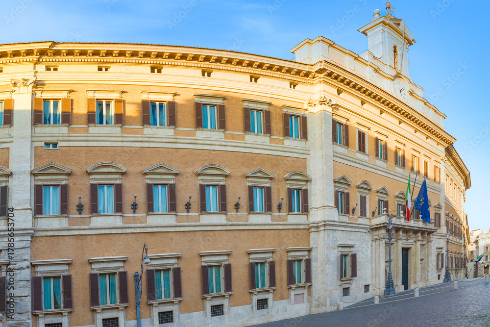 Obraz premium Building of Montecitorio in Rome, seat of the Italian parliament