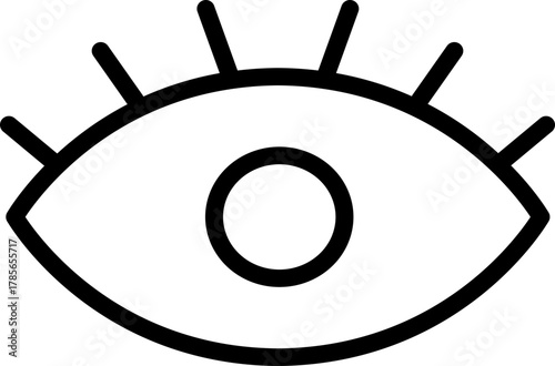 Open Eye View Observation Icon Line Art Vector Graphic