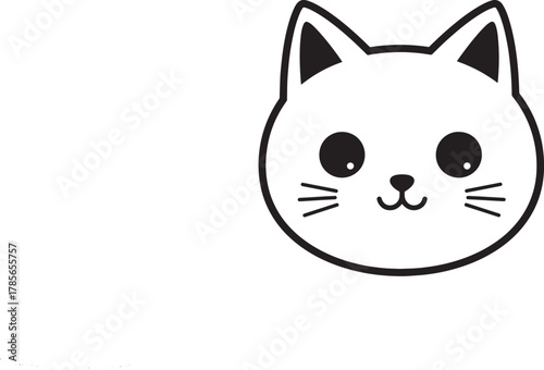 silhouette of a cute kitten face