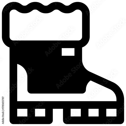 Boots. Outlined stroke vector icon with black-filled details.
