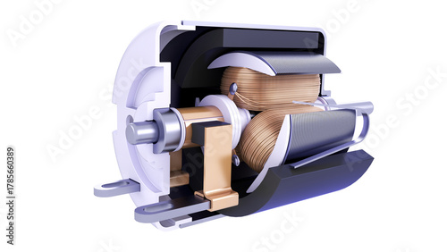 Photos Diagram DC Electric Motor Cross Section