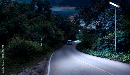 car driving in the night