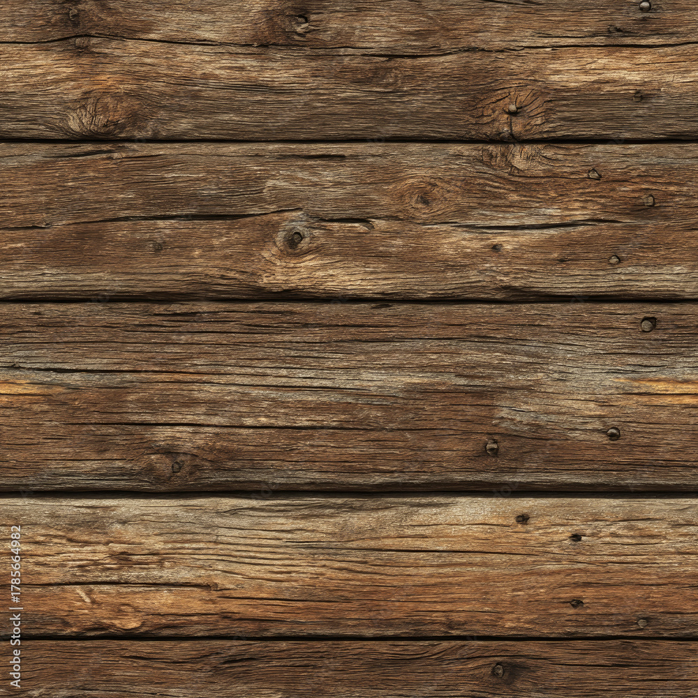 Naklejka premium Seamless Rustic Aged Wooden Planks Surface Texture Background
