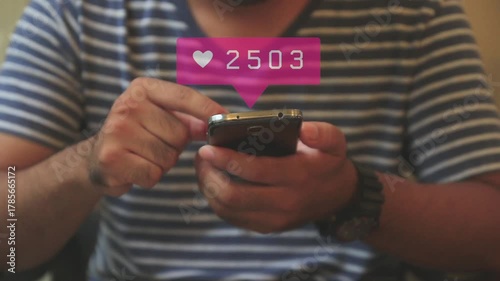 Social media and notification icons on smartphone. media marketing, Interesting Media