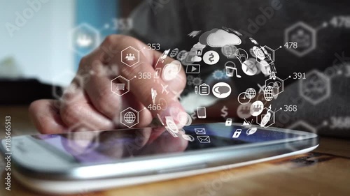 Social media and notification icons on smartphone. media marketing, Interesting Media