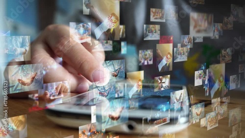 Hand using smartphone connecting,  Network of business concept.