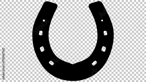 Elegant black horseshoe design, bringing good luck and fortune for any lucky project now