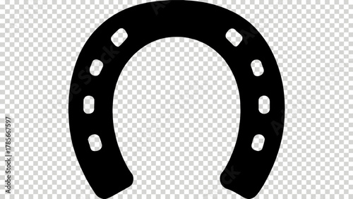 Classic black horseshoe symbolizing luck and good fortune for new beginnings and success in life