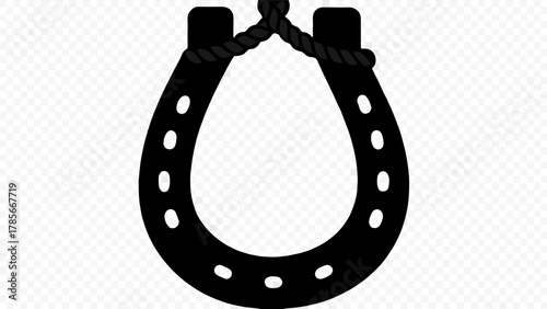 Lucky horseshoe with rope detail offering good fortune and success for design projects and creative arts