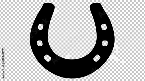 Classic black horseshoe symbolizing good luck and fortune for equestrian enthusiasts everywhere