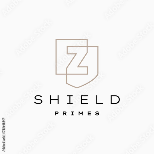 z letter shield protection security logo vector icon illustration