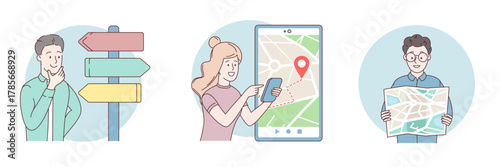 Foto Set of Navigation concept