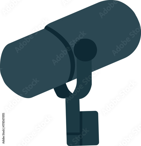 Shotgun microphone on boom mount