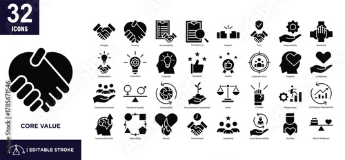Core Value Glyph Icon Set