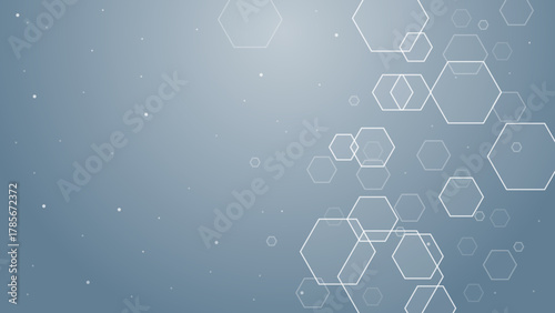 Hexagon seamless pattern background. Hexagon pattern with dots in light blue, ideal for stationery, fabrics, and web design projects requiring a modern touch.