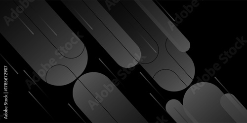 Minimalist black premium abstract stripe background with luxury dark geometric elements. Exclusive wallpaper design for poster, brochure, presentation, website