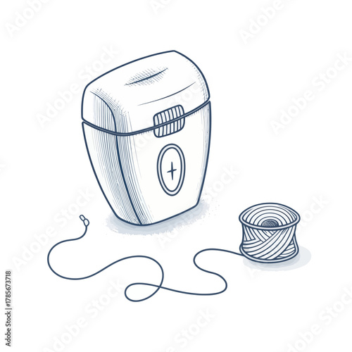 A single vector icon of dental floss for oral care