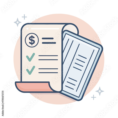 A single vector icon representing a billing and invoice concept