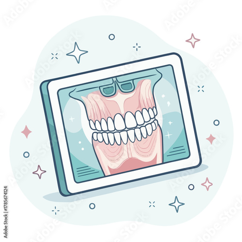Dental Xray Icon Displaying Teeth Structure and Dental Care