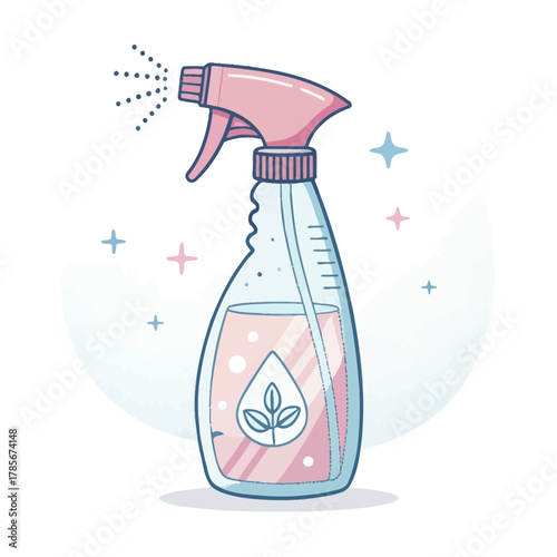 Disinfectant Spray Vector Icon in Flat Style for Cleaning and Hygiene