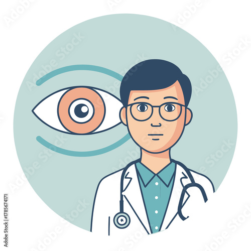 Eye Doctor Illustration A Single Vector Icon Of Ophthalmology