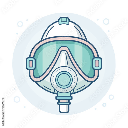 Flat Vector Icon of an Anesthesia Mask for Medical Procedures