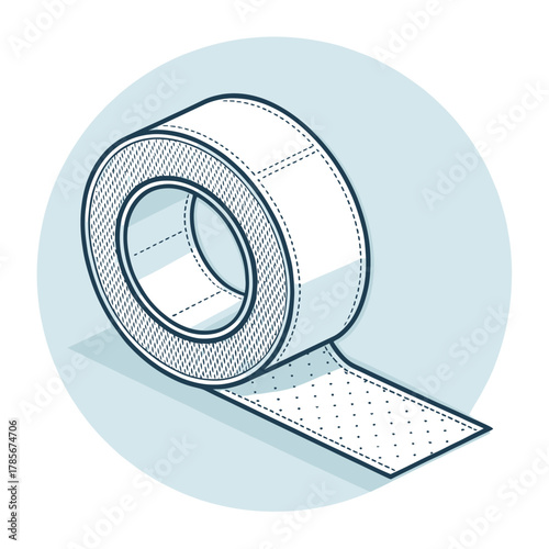 Medical Tape Single Vector Icon in Flat Design Style