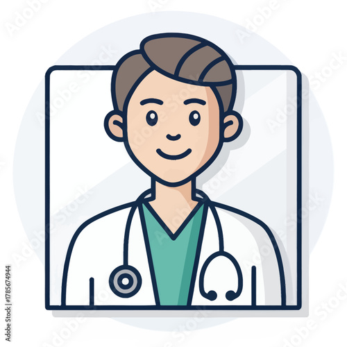 Radiologist icon in flat design representing medical imaging