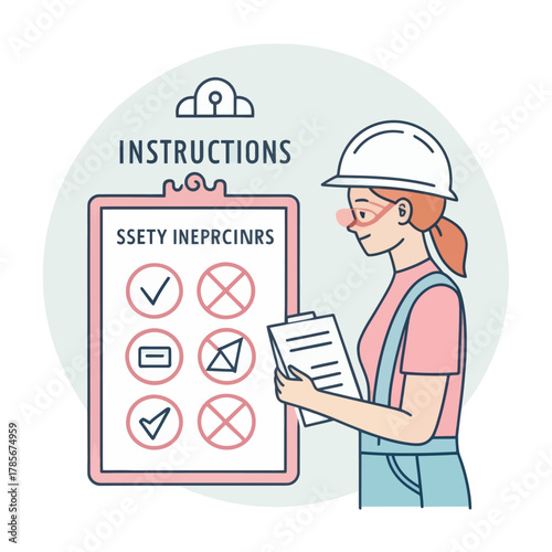 Safety Instruction Poster with Vector Icon Standard Version