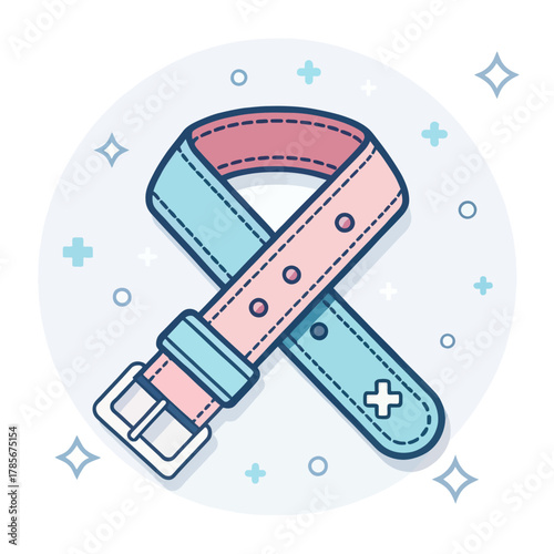 Tourniquet illustration as a flat medical emergency icon