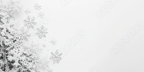 White christmas background snowflake decoration outdoors.
