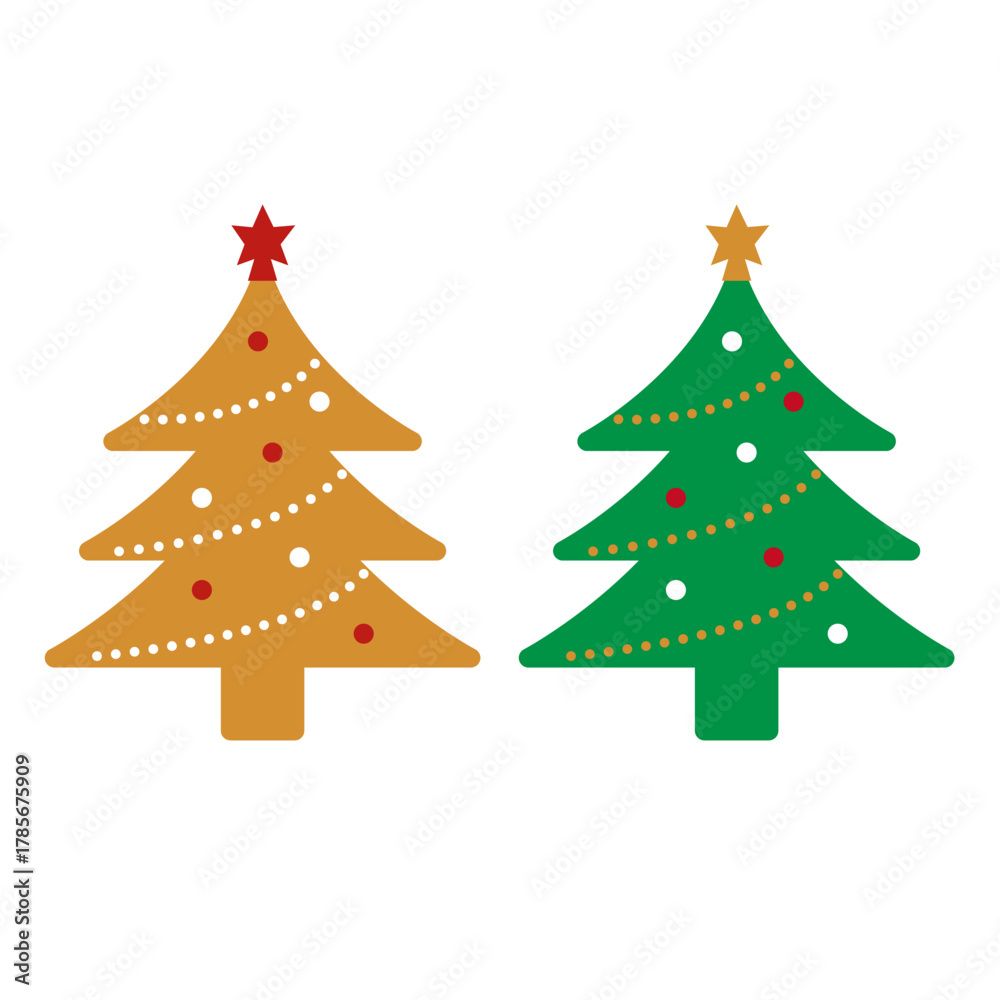 Fototapeta premium クリスマスツリーイラスト
