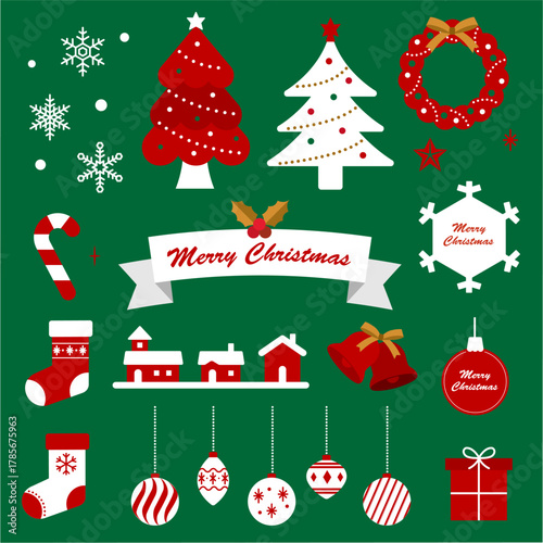 クリスマス装飾セットイラスト