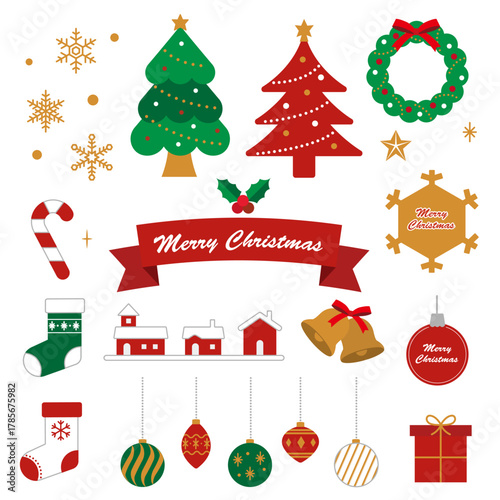 クリスマス装飾セットイラスト