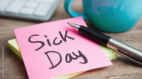 Close-up of a pink sticky note with 