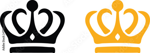 hand drawn king black yellow icons set vector design logo illustration 