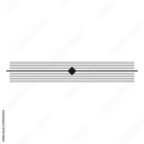 Text divider with horizontal lines and central diamond in minimalist design