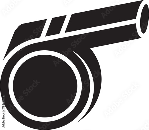 Whistle Icon Vector Illustration Depicting Sports Equipment and Referee Signaling
