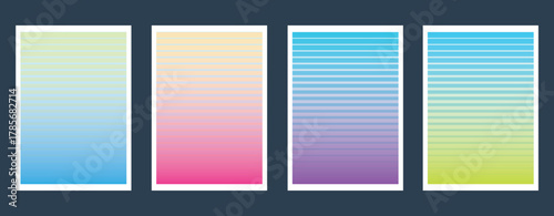 Abstract cover posters templates set with horizontal line geometric pattern design. for mockups, ads, posters, labels or product background use.