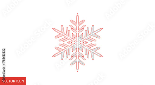 Elegant snowflake design captures winter's delicate beauty, perfect for holiday and seasonal projects.