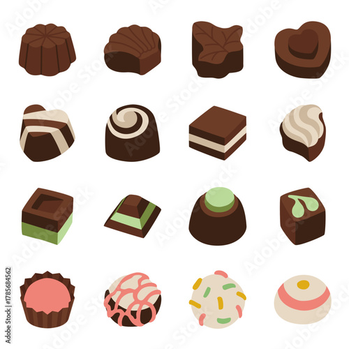 Collection of Truffles and Decorated Chocolate 