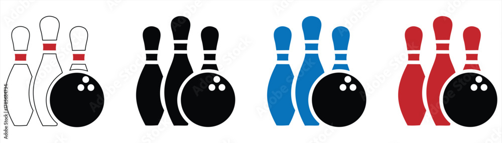 Fototapeta premium vector illustration of bowling game icon