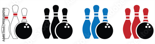 vector illustration of bowling game icon