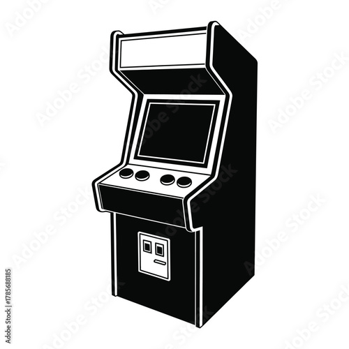 Classic arcade game machine silhouette