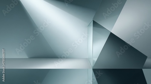 Minimalist Geometric Glass and Wall Architecture Abstract Background for Design