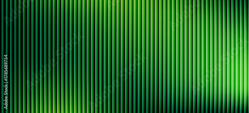 Dark green neon gradient ribbed glass. Vector ribbed glass texture background. Mesh gradient. acrylic ribbed bath surface. Reeded glass background semitransparent overlay. Bath wall window