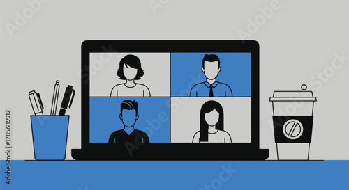 Virtual meeting online conference video call work from home setup